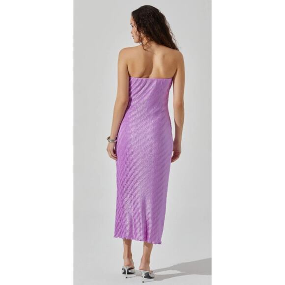 ASTR the Label Plisse Tube Midi Dress Size Medium - Picture 6 of 8